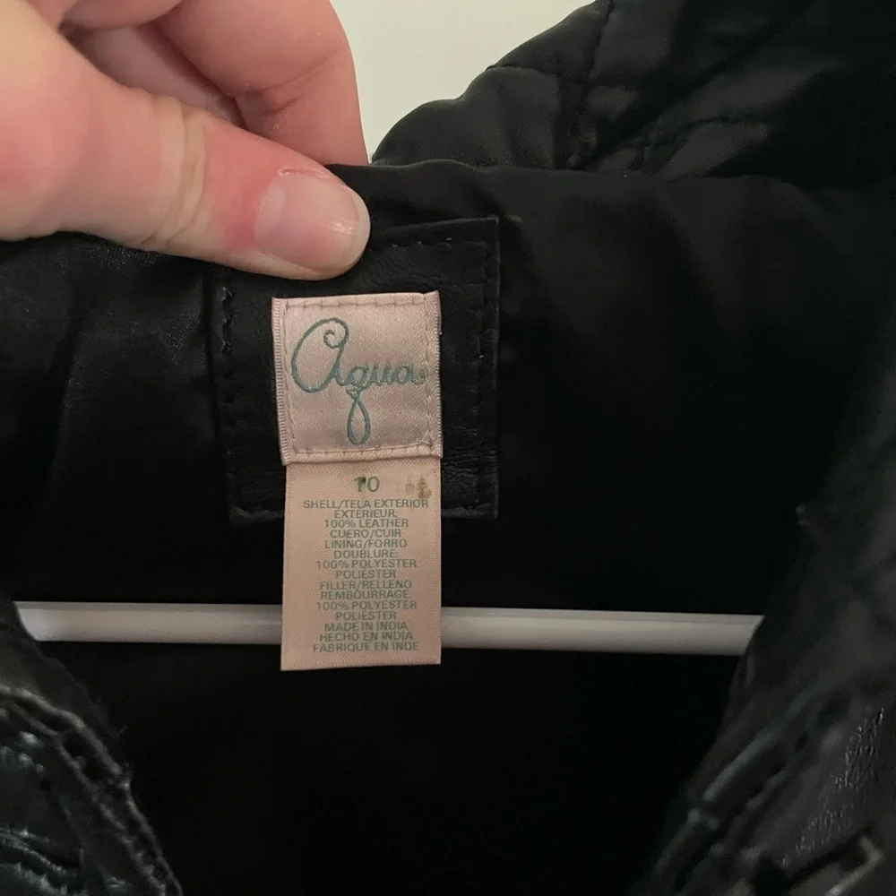 Aqua leather jacket - size 10 - Picture 3 of 6